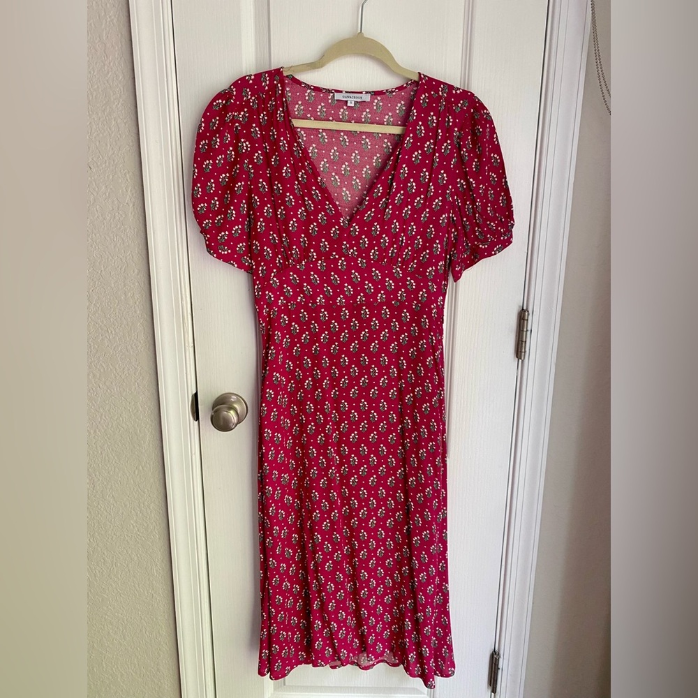 Olivaceous Soleil Floral Midi Dress